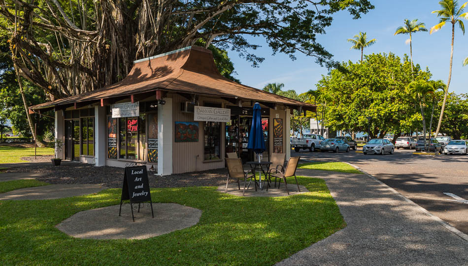 the Banyan Gallery in Hilo participates in the Hilo First Friday Art Walk