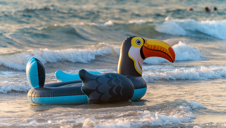 Toucan Beach Toy Floating on the water at Hapuna Beach