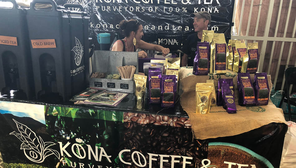 Vendors offer Coffee Samples at the Kona Coffee Festival