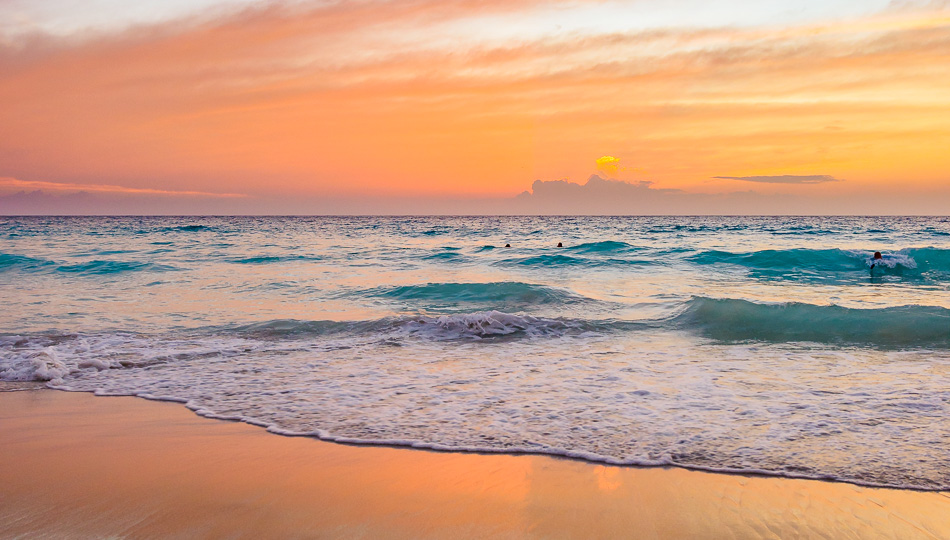 Kua Bay Beach park at sunset; Big Island, Hawaii, United States of America  - SuperStock