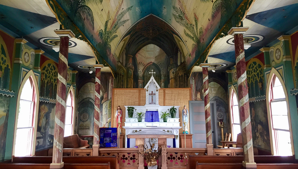 Murals at St Benedict Church also known as the Painted Church in Kailua Kona