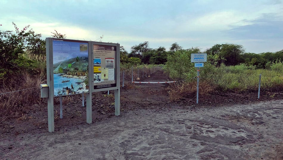 informational signs at Honokohau Beach