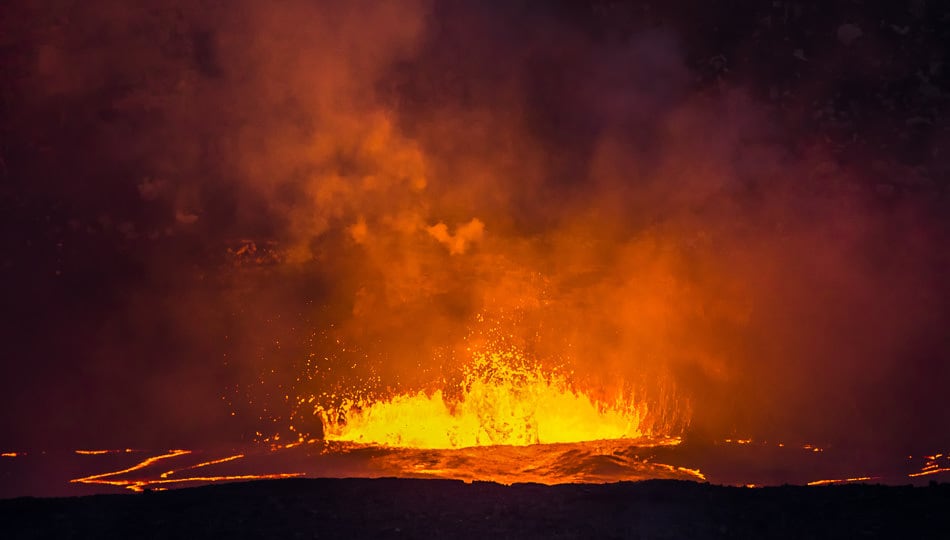 molten lava on the Big Island