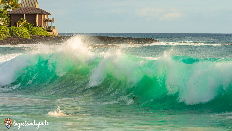 Large Shore Break at Magic Sands Beach at White Sands Beach Park in Kailua Kona