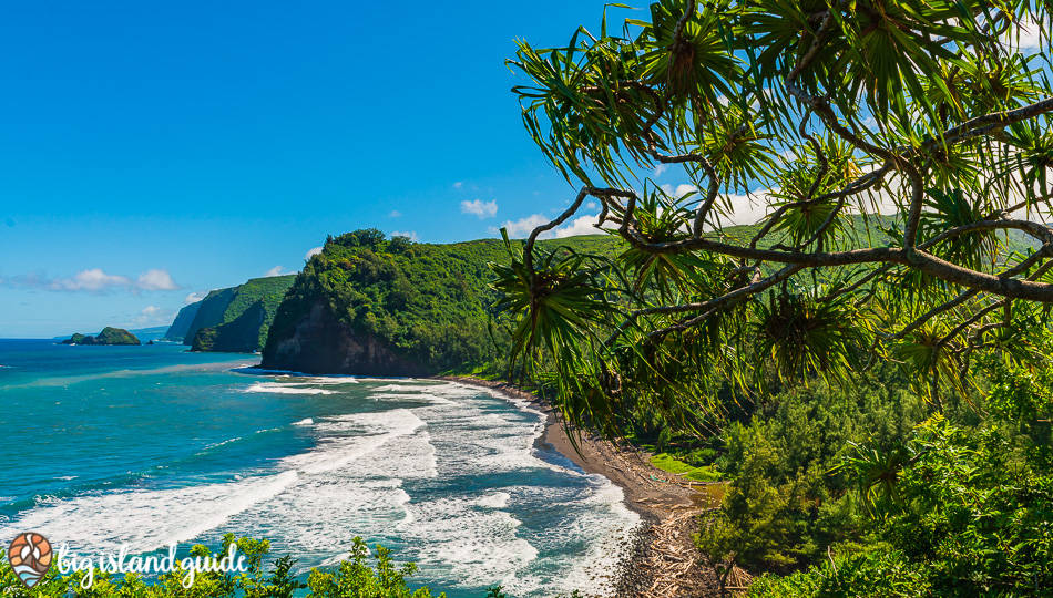 Pololu Valley Black Sand Beach from the Hiking Trail