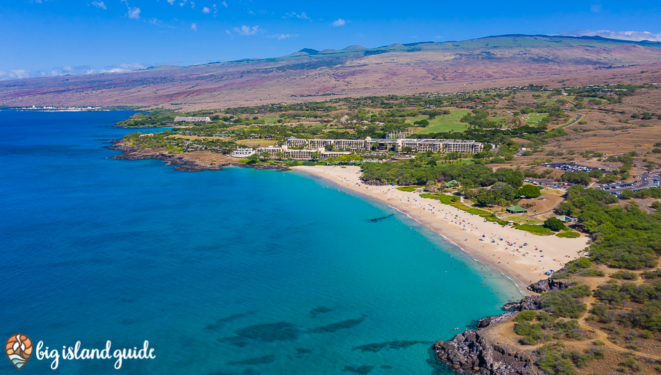 Aerial Photo Of Hapuna Beach with the Westin and Kohala Mountain in the Background