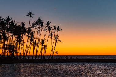 Anaehoomalu Bay at sunset