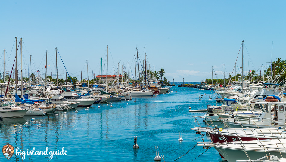 boats anchored at Honokohau Boat Harbor