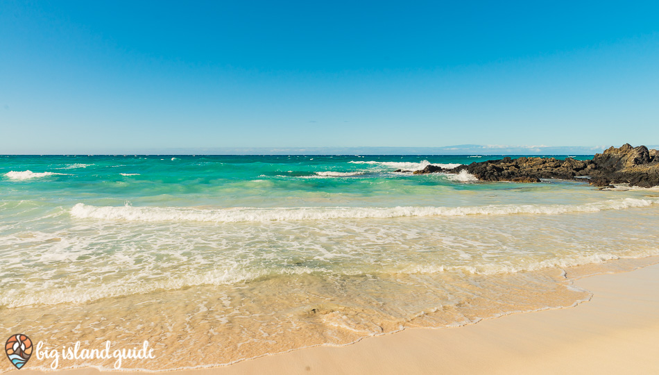 View of Waves and Sand at Makalawena Beach on the Big Island of Hawaii